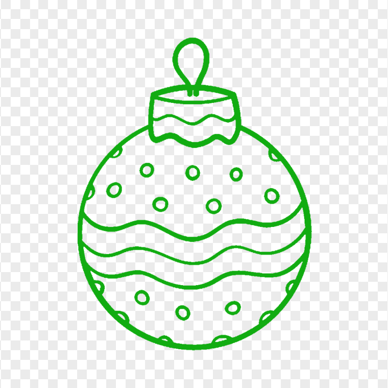 Download Green Ornament Ball Line Icon PNG