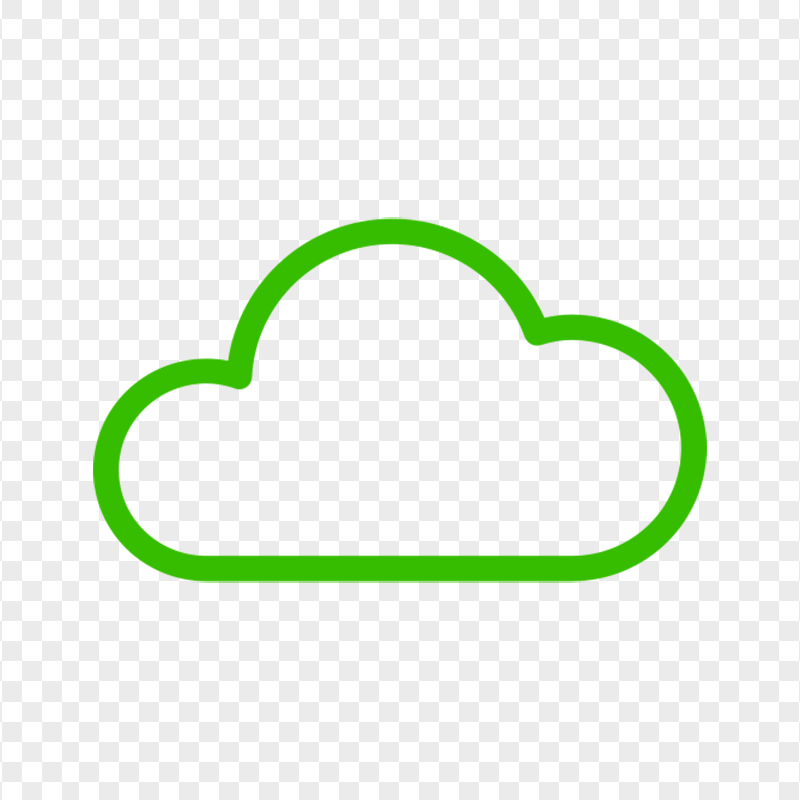 Download Green Outline Cloud Icon PNG