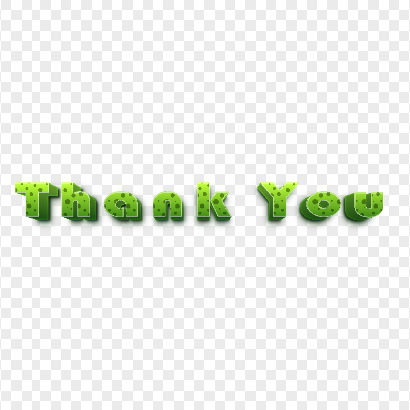 Download Green Thank You 3D Text PNG