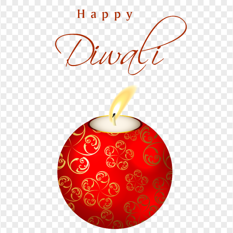 Download Happy Diwali Red Tealight Candle PNG
