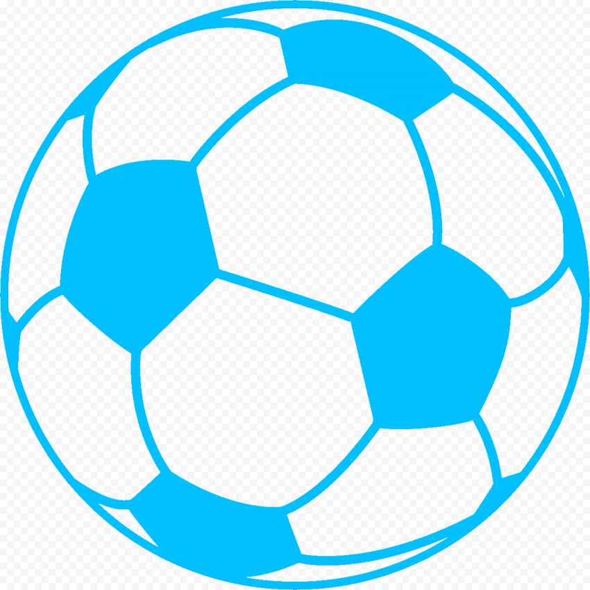 Download HD Blue Football Outline Ball Icon PNG | Citypng