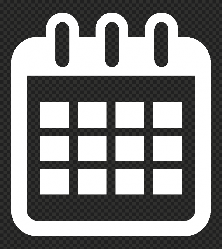 Download HD Calendar Date White Icon PNG | Citypng