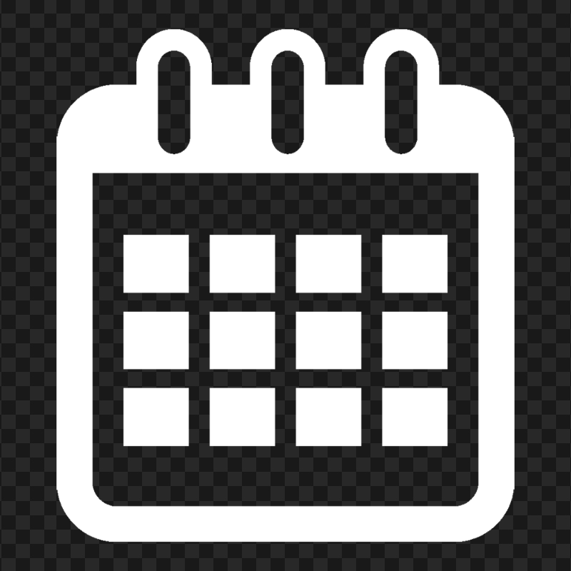 Download HD Calendar Date White Icon PNG