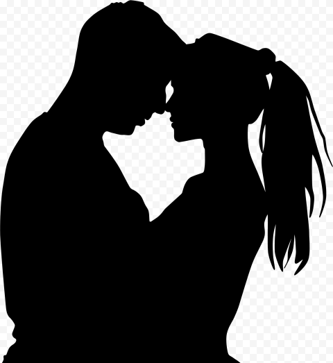 Download HD Couple In Love Black Silhouette PNG
