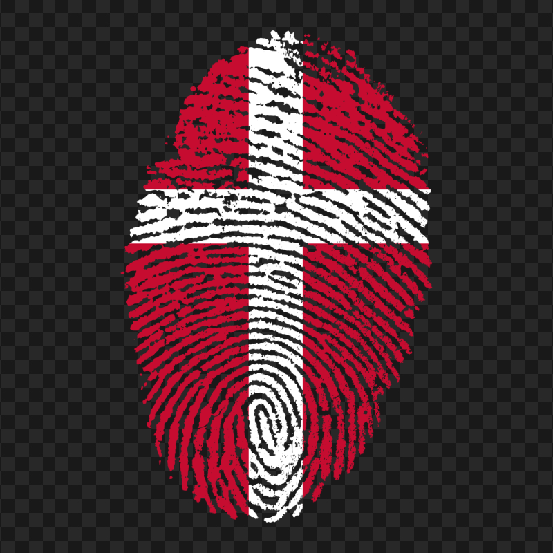 Download HD Fingerprint Denmark Danish Flag PNG