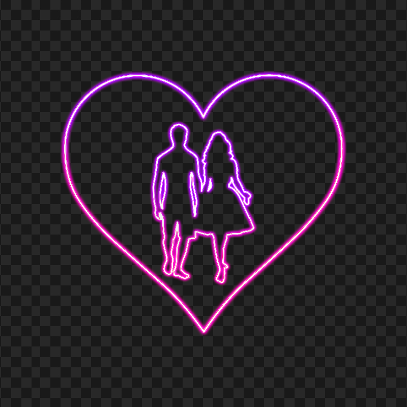 Download HD Gradient Neon Lovely Couple PNG