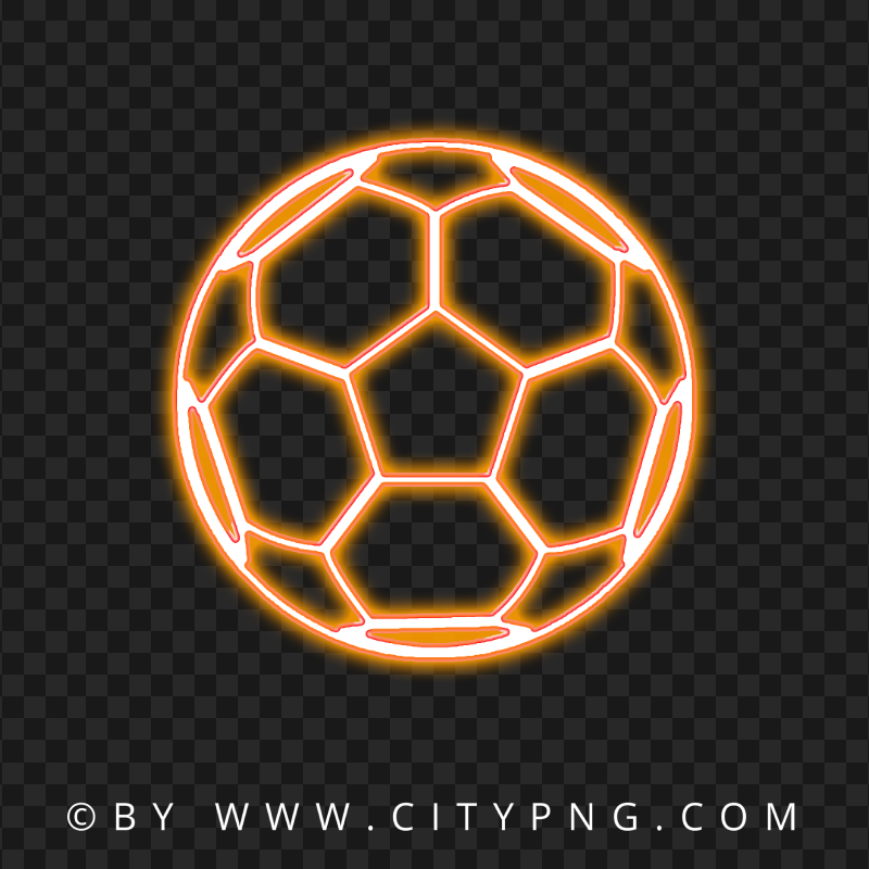 Download HD Orange Football Soccer Neon Ball PNG