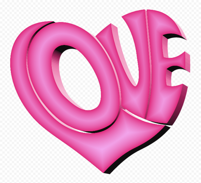 Download HD Pink 3D Love Word Art PNG
