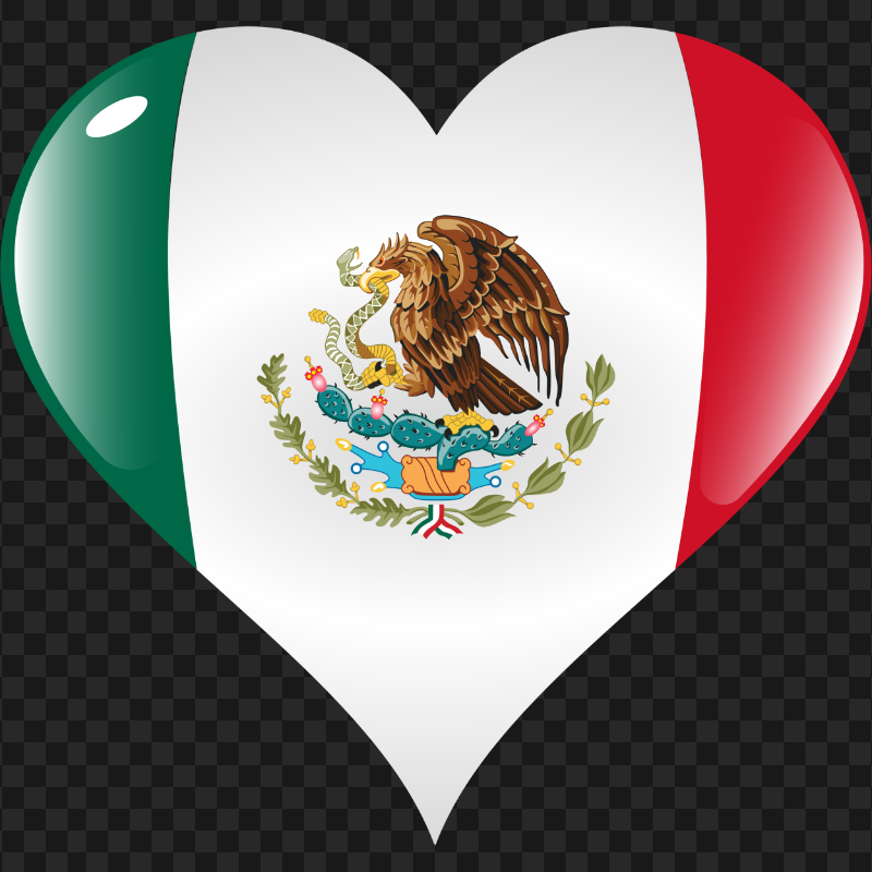 Download Heart Shape Mexico Flag PNG