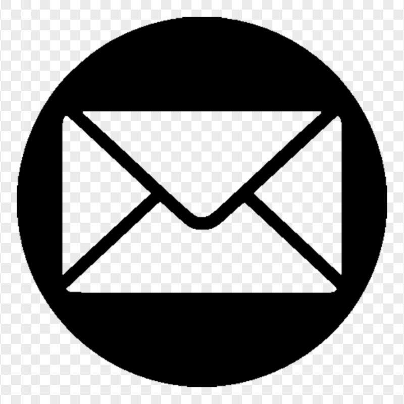 Download Letter Email Round Black Icon PNG