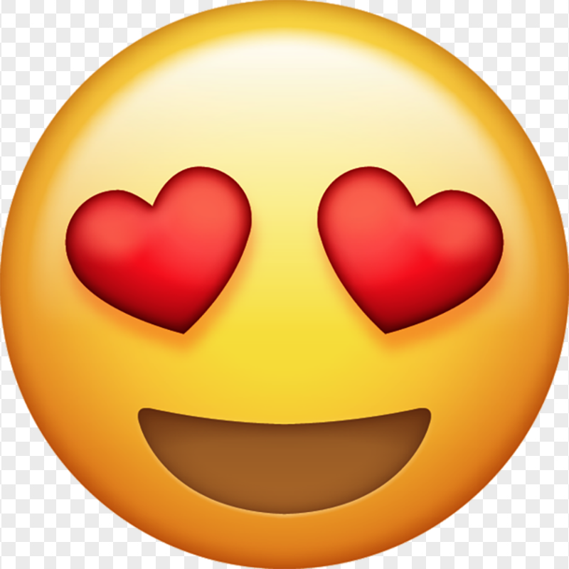 Download Lovely Emoji With Hearts Eyes PNG