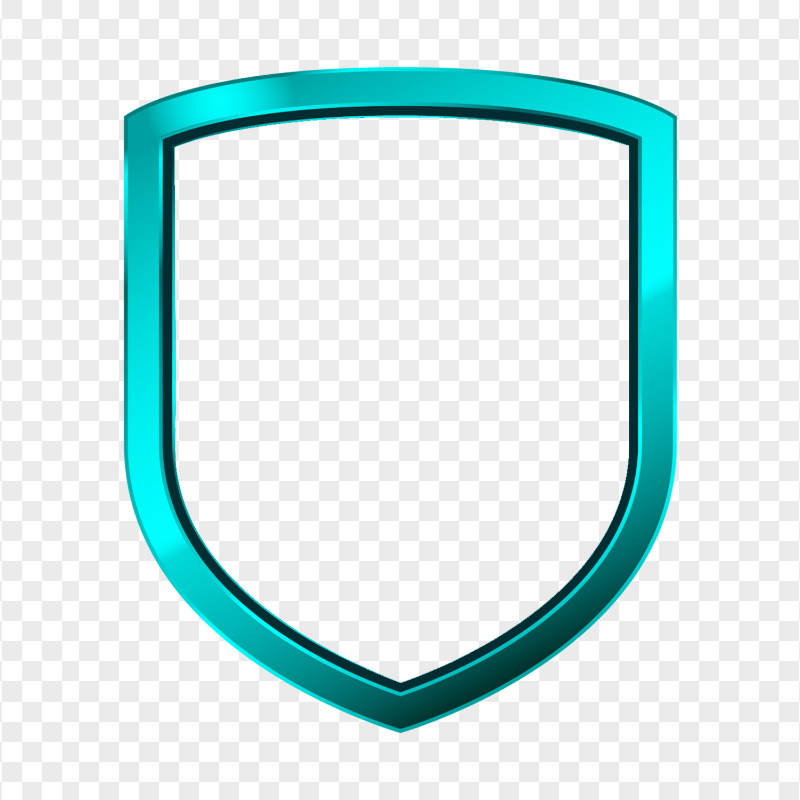 Download Metal Shield Outline Blue Frame PNG