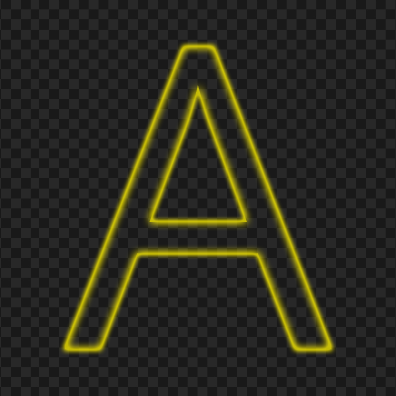 Download Neon Yellow A Letter Text Alphabet PNG