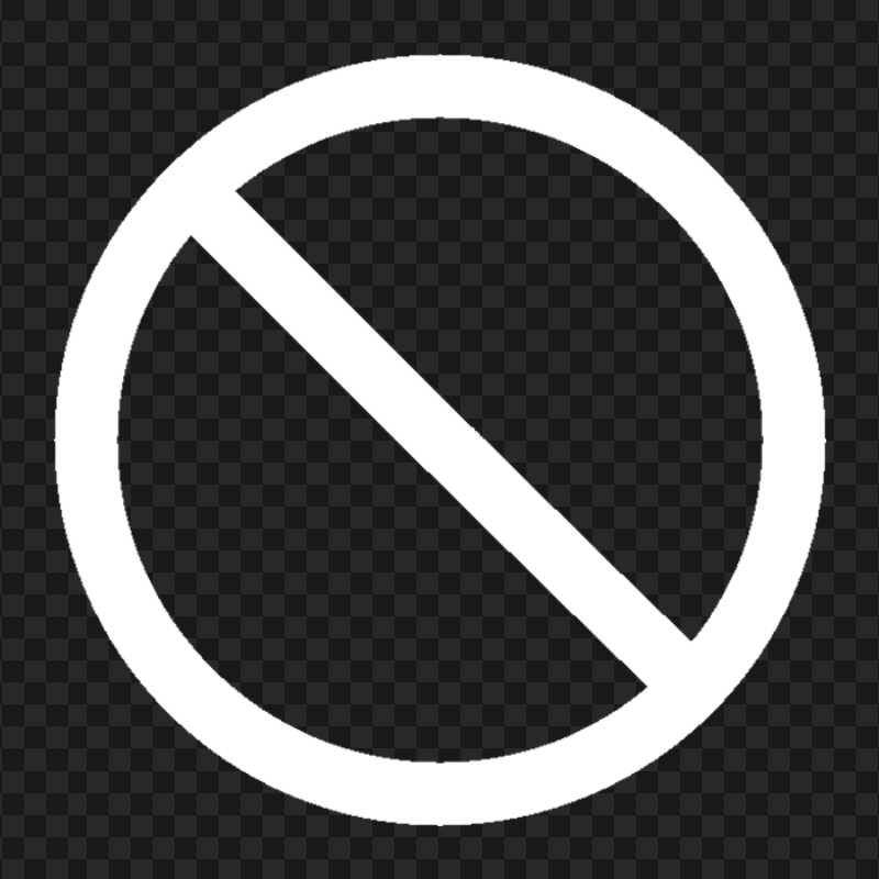 Download No Round Circle Symbol Sign White Icon PNG