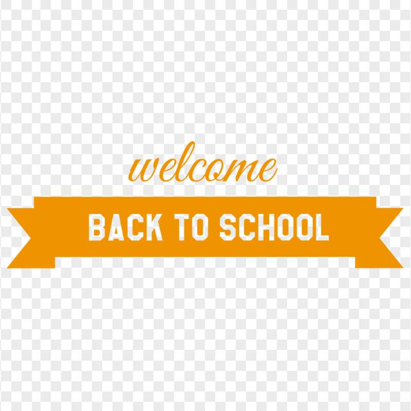 Download Orange Welcome Back To School Banner PNG