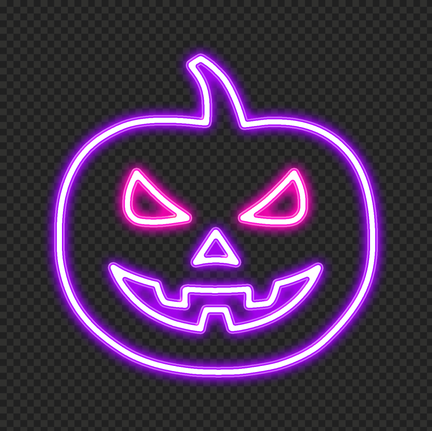 Download Purple Neon Pumpkin Jack O Lantern Pink Eyes PNG