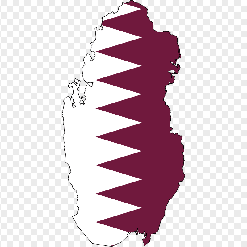 Download Qatar Flag Map PNG