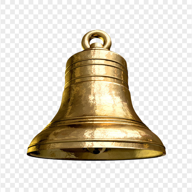 Download Realistic Golden Metal Bell PNG