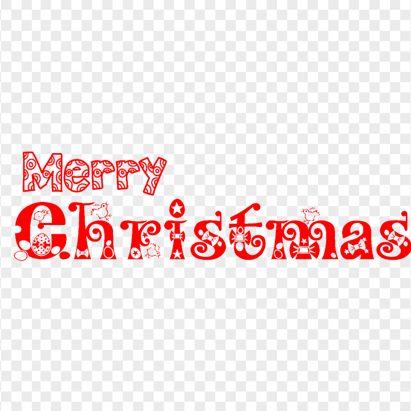 Download Red Merry Christmas Text Illustration PNG