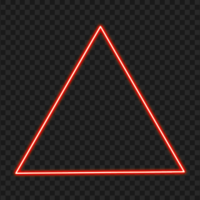 Download Red Triangle Glowing Neon PNG