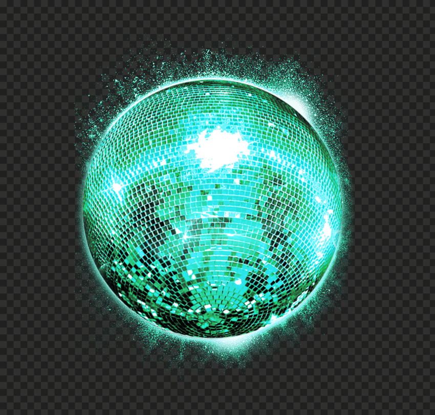 Download Teal Glowing Disco Light Ball PNG Citypng