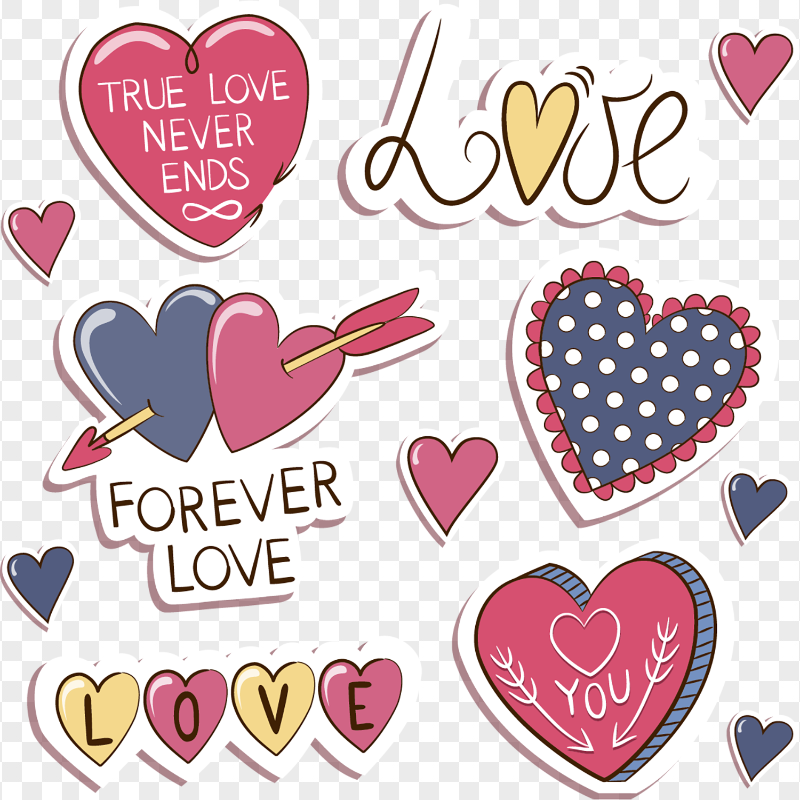 Download Valentine Love Group Of Stickers PNG