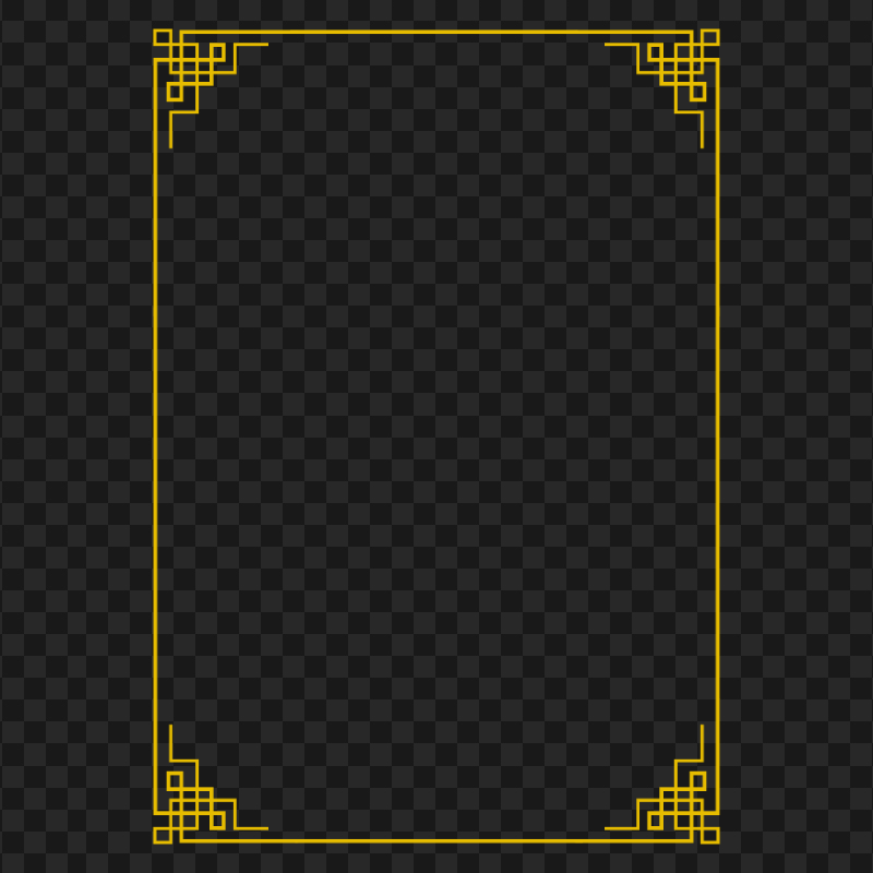 Download Vertical Yellow Chinese Frame PNG