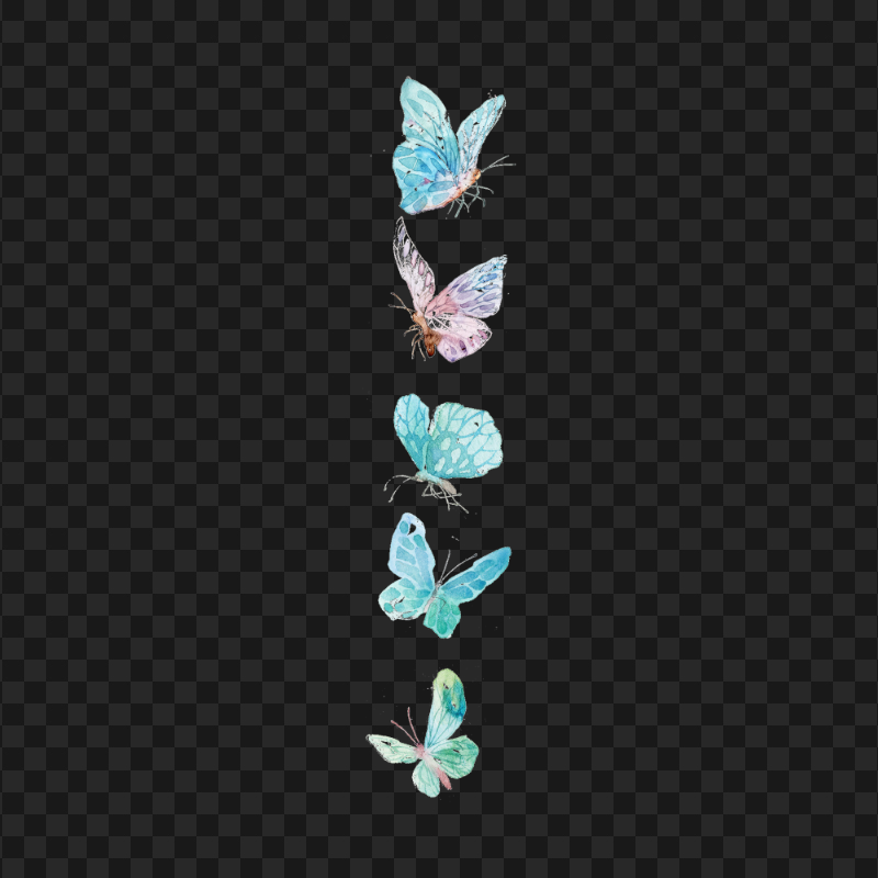 Download Watercolor Flying Butterflies PNG