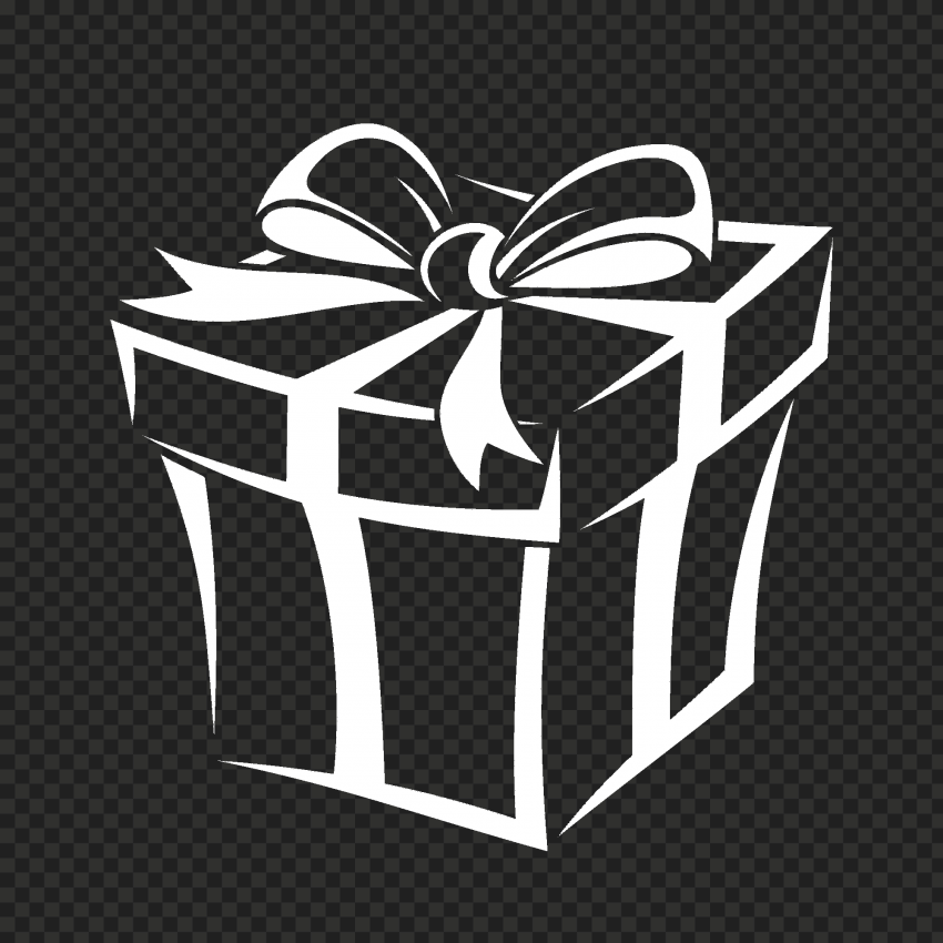 Download White Clipart Gift Box Silhouette PNG Citypng