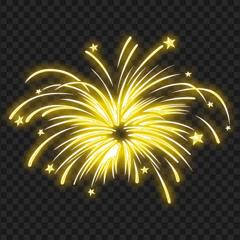 Download Yellow Glowing Fireworks PNG