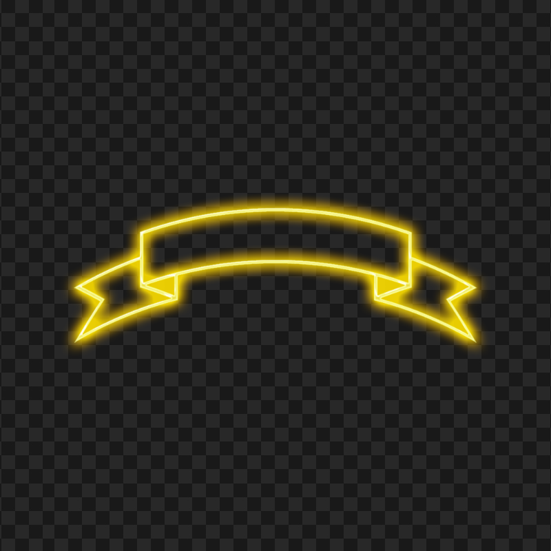 Download Yellow Neon Banner Ribbon PNG