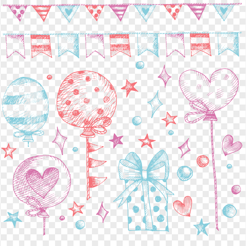 Drawing Holiday Party Celebration Elements FREE PNG