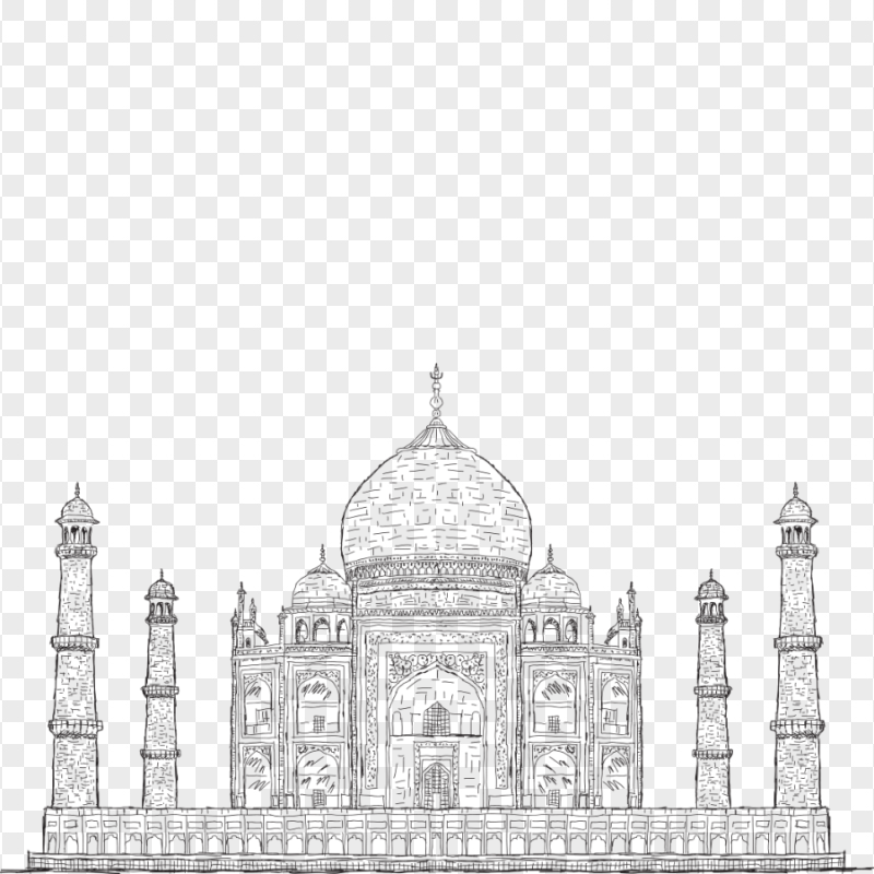 Drawing Sketch Pencil Taj Mahal Mosque Masjid