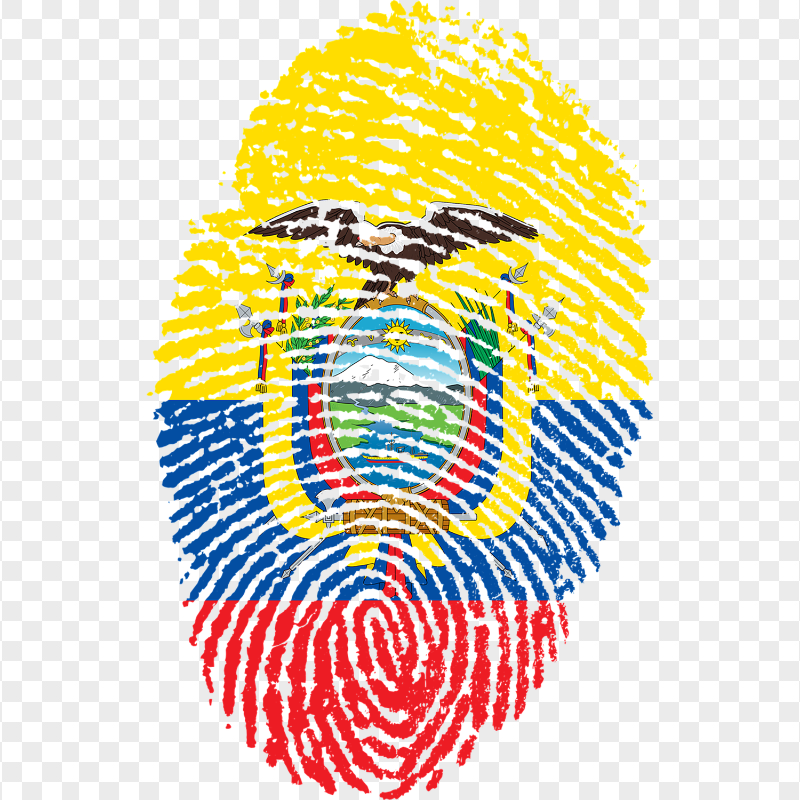 Ecuador Fingerprint Flag PNG