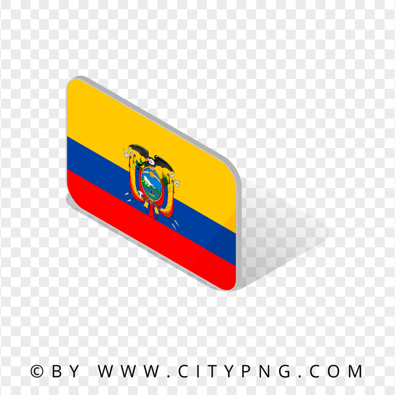 Ecuador Isometric 3D Flag Icon Image PNG