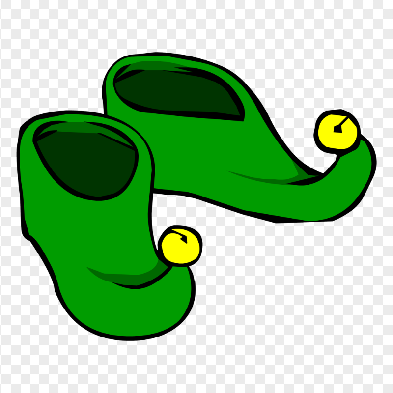 Elf Shoe Boot Green Cartoon Clipart HD PNG
