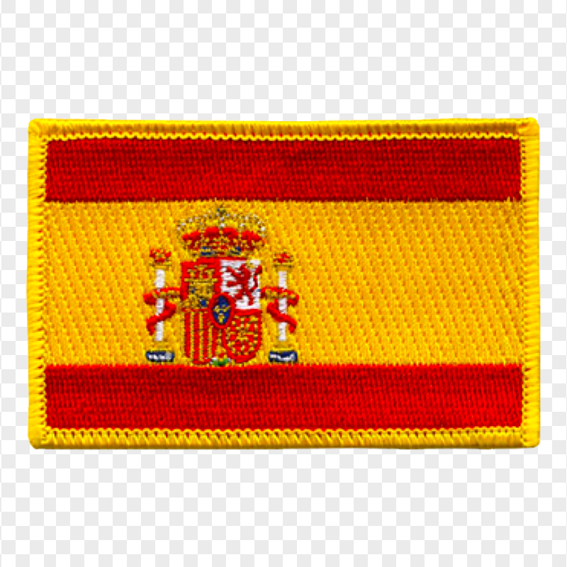 Embroidered Spain Flag Patch Transparent PNG
