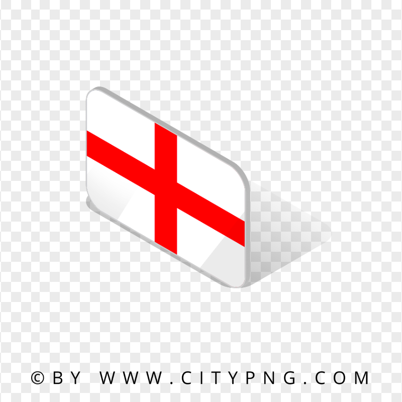 England Isometric 3D Flag Icon Transparent PNG