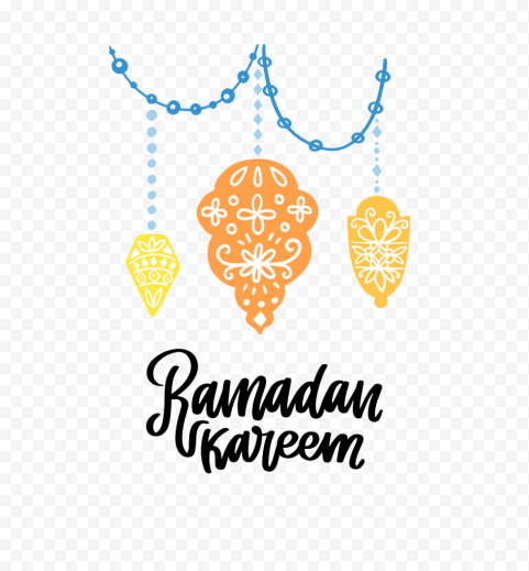 English Ramadan Kareem Poster Lanterns Decoration