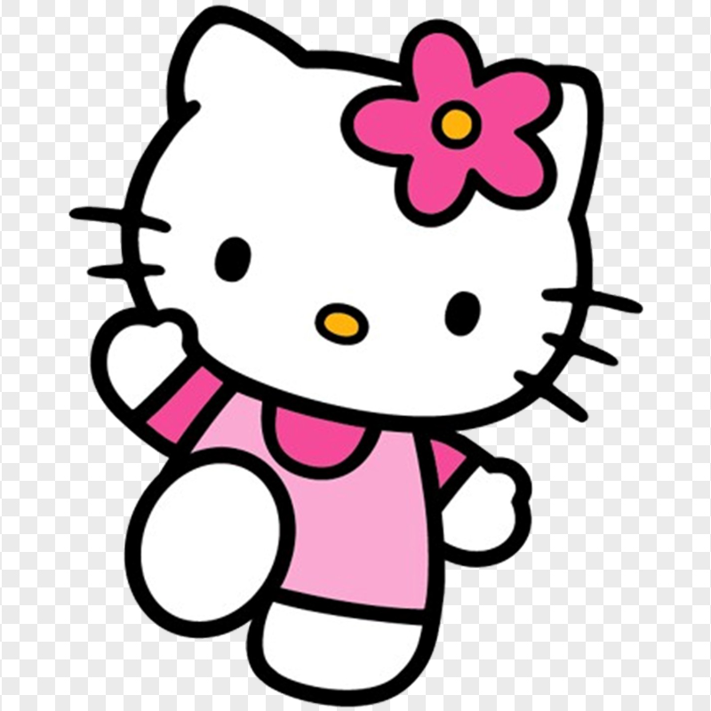 Excited Adorable Hello Kitty Jumping HD Transparent PNG