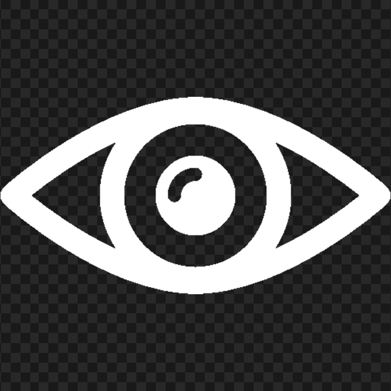 Eye View Watching White Icon HD PNG