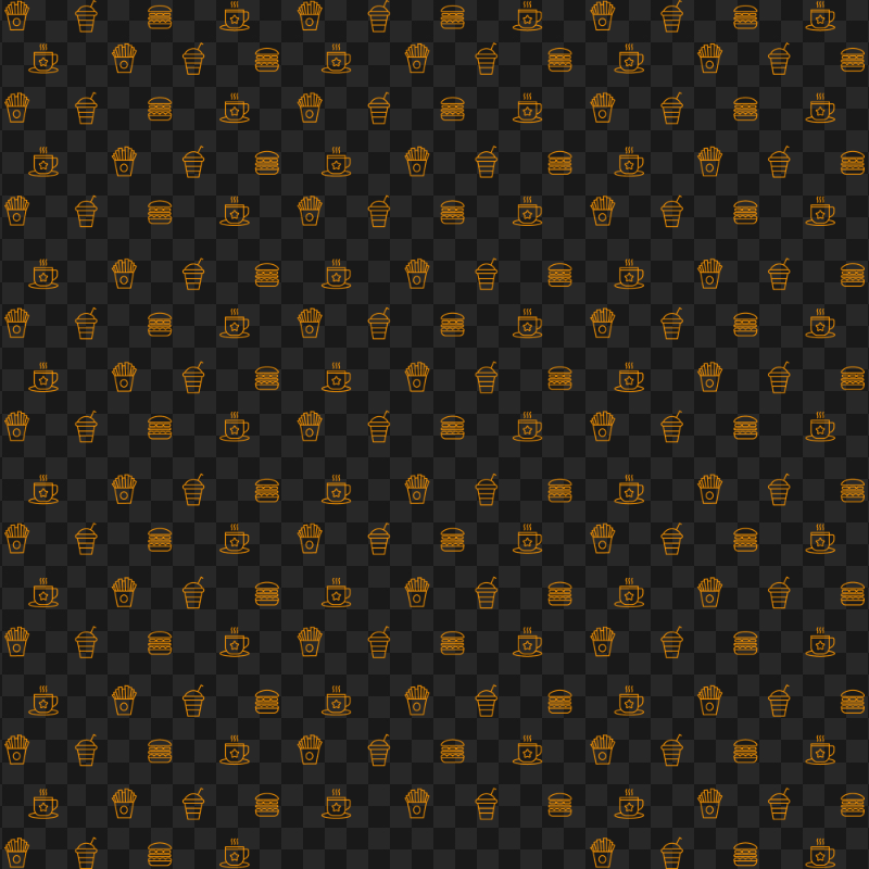 Fast Food Coffee Burger Fries Pattern Seamless