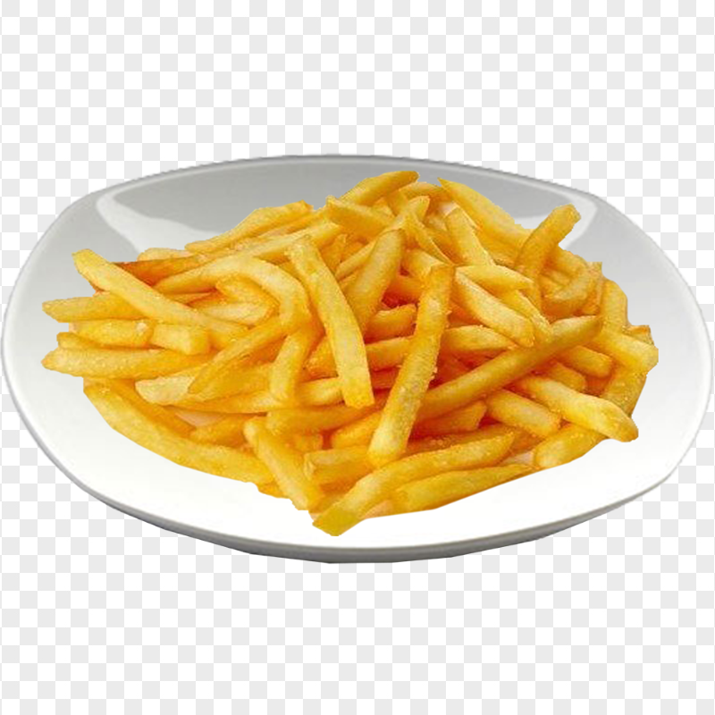 Fast Food French Fries On A Plate PNG Image
