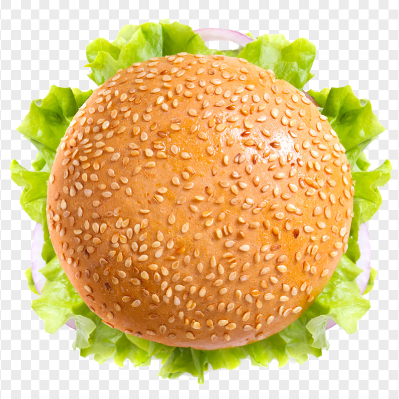 Fast Food Hamburger Sandwich Top View HD PNG