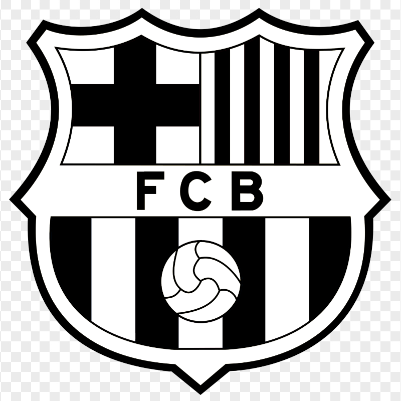 FC Barcelona Black And White Logo HD PNG