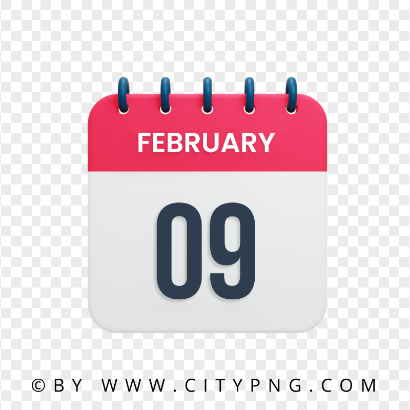 February 9th Date Vector Calendar Icon HD Transparent PNG