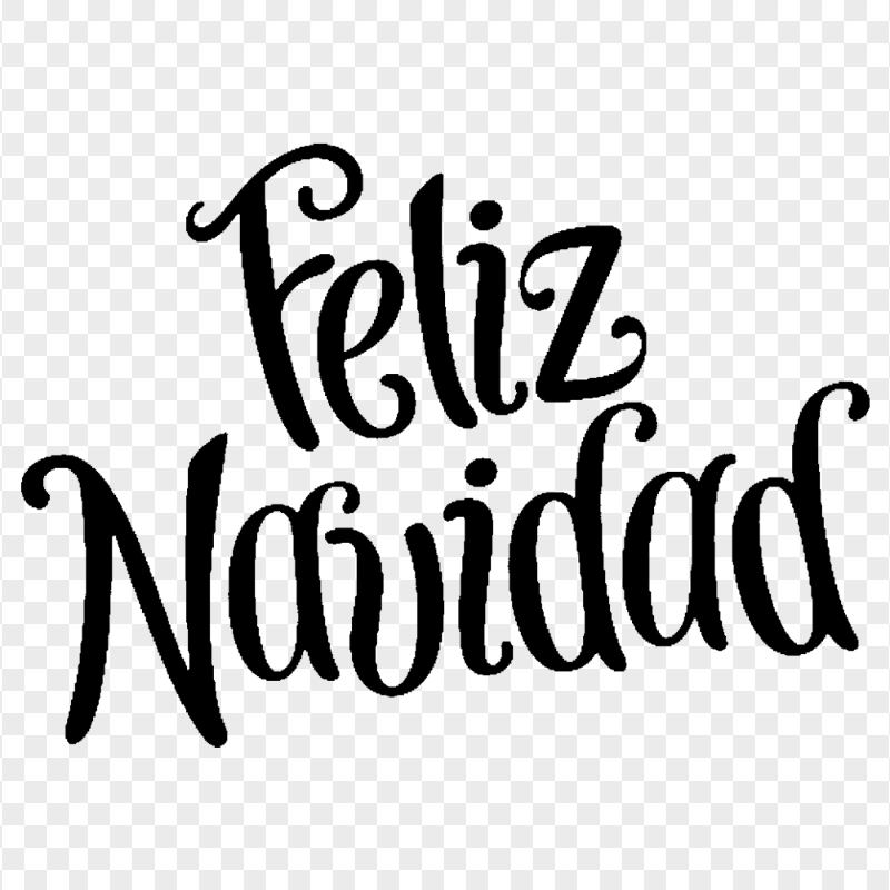 Feliz Navidad Christmas Black Text PNG