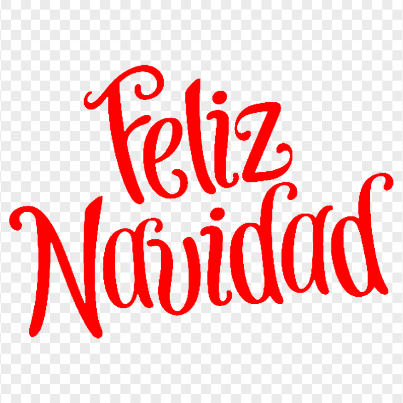 Feliz Navidad Christmas Red Text Transparent PNG