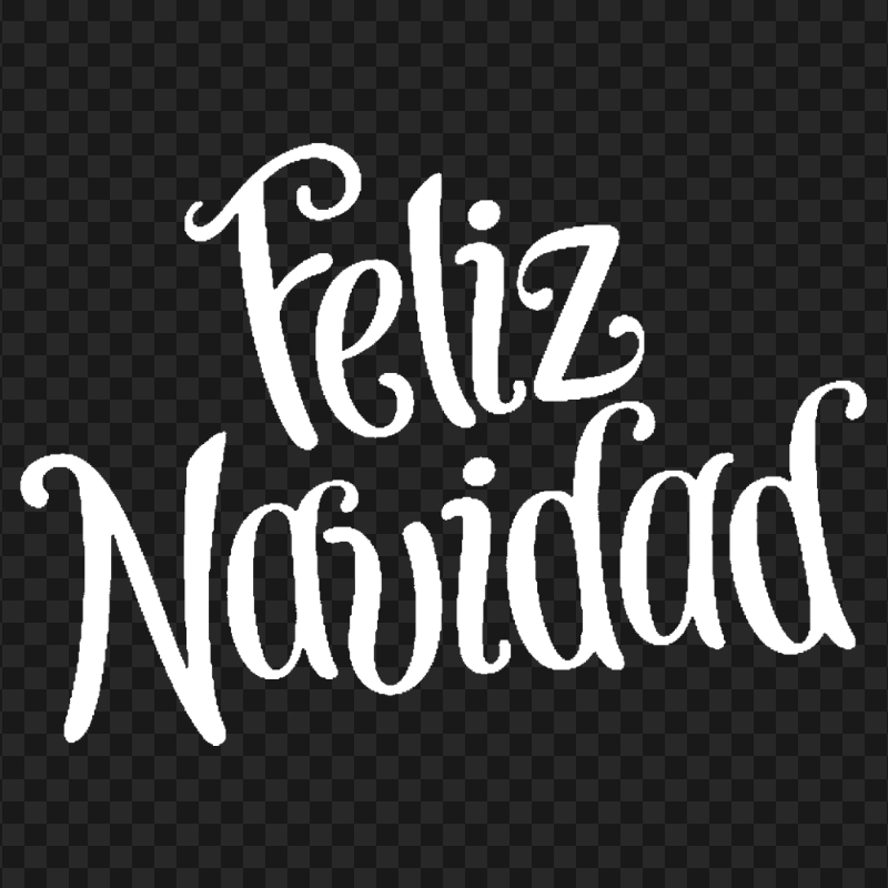 Feliz Navidad Christmas White Text PNG Image