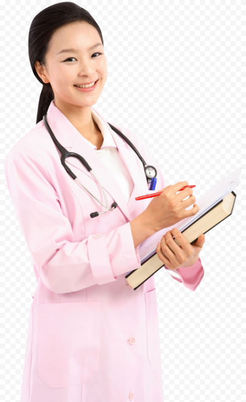 Female Chinese Doctor Nurse Pink Coat
